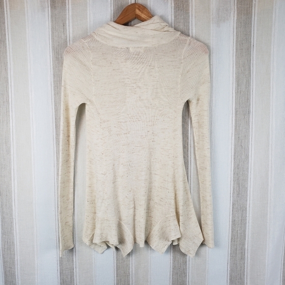 Anthropologie Sleeping on Snow Turtleneck Wool Linen Sweater Cream Size Small - Picture 8 of 8
